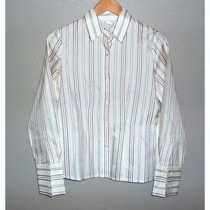 NWOT Petite Sophisticate Button Down Silk Blouse